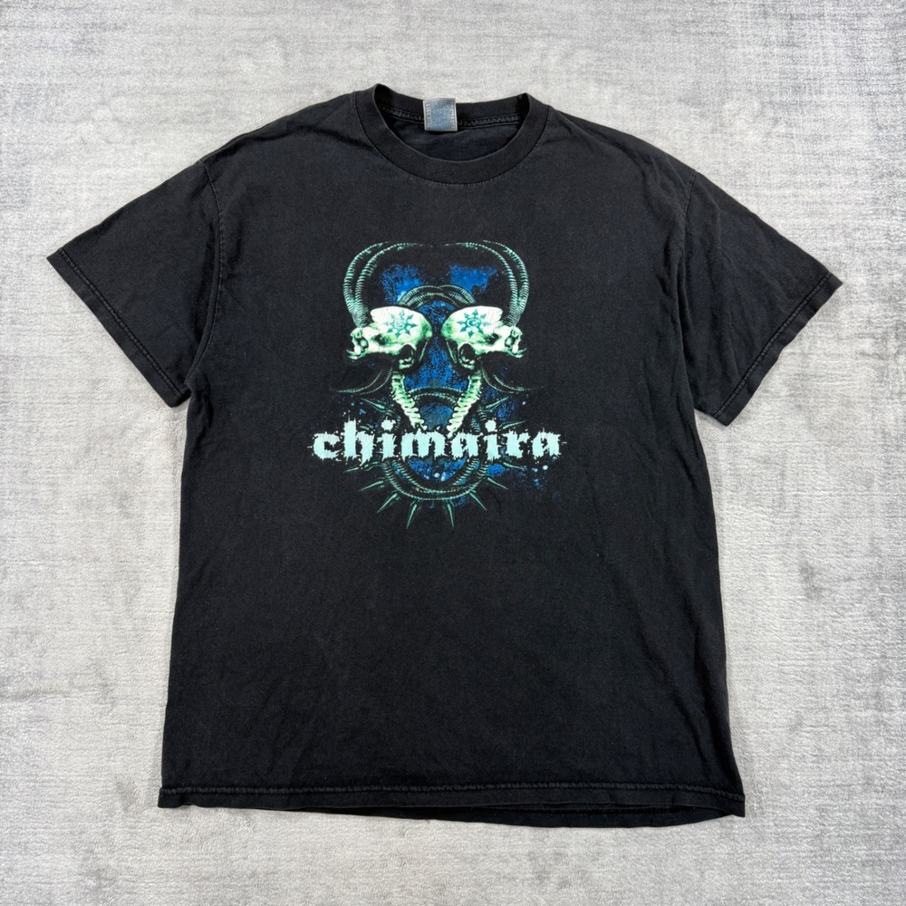 Chimaira Shirt Mens Large Black Vintage Y2K 2006 Skull Graphic Metal Band Gothic